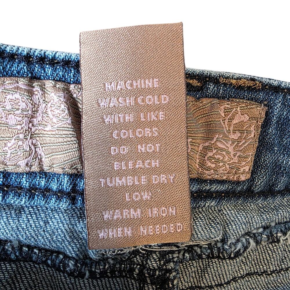 Vtg Y2K Candie's Denim Plaid Asymmetrical Lace Trim Handkerchief Midi Skirt - Picture 12 of 13